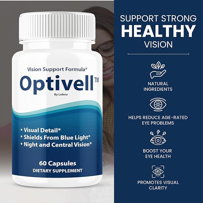 (5 Pack) Optivell Eye Capsules Optivel Pills Vitamins Eye Care Wellness Supplement Healthy Eyesight Retina Sharper Vision Support Formula Clear Eyes Ocular Comfort Health Visual Balance (300 ct)