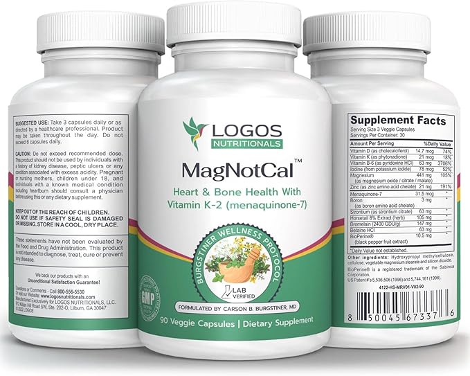 Logos Nutritionals-MagNotCal - 90 Count-Bone Health Immune Health Soft tissues specifically Reversal of Calcification