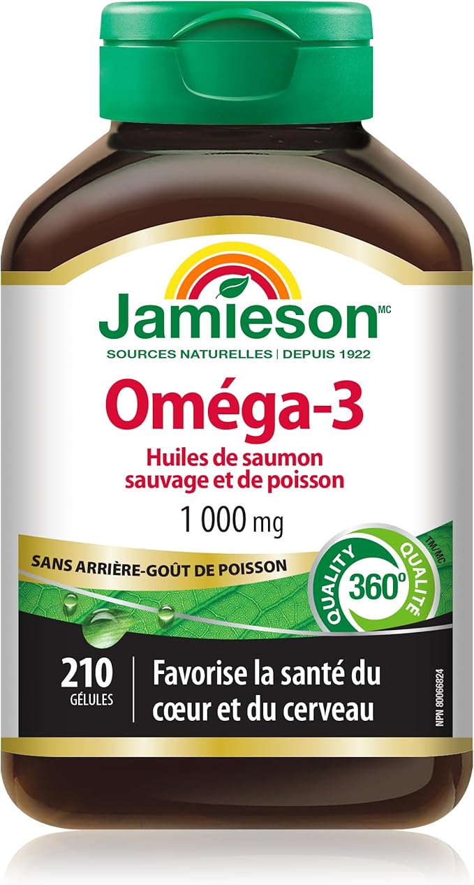 Jamieson No Fishy Aftertaste - Wild Salmon &amp Fish Oil 210 SoftGels