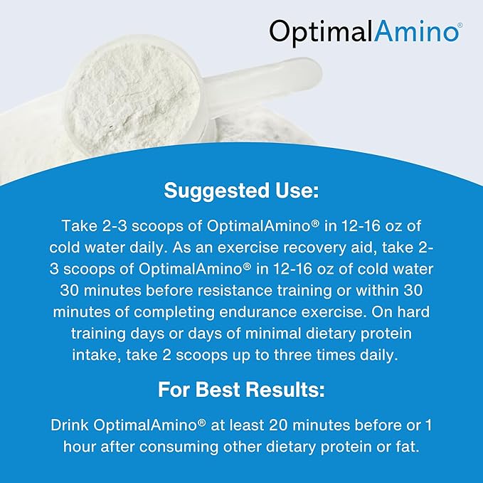 OptimalAmino Amino Acid Powder | 99% Utilized Essential Amino Acid (EAA) Supplement | Pre/Post Workout &amp Muscle Recovery | NSF for Sport Certified | Iced Coffee Flavor