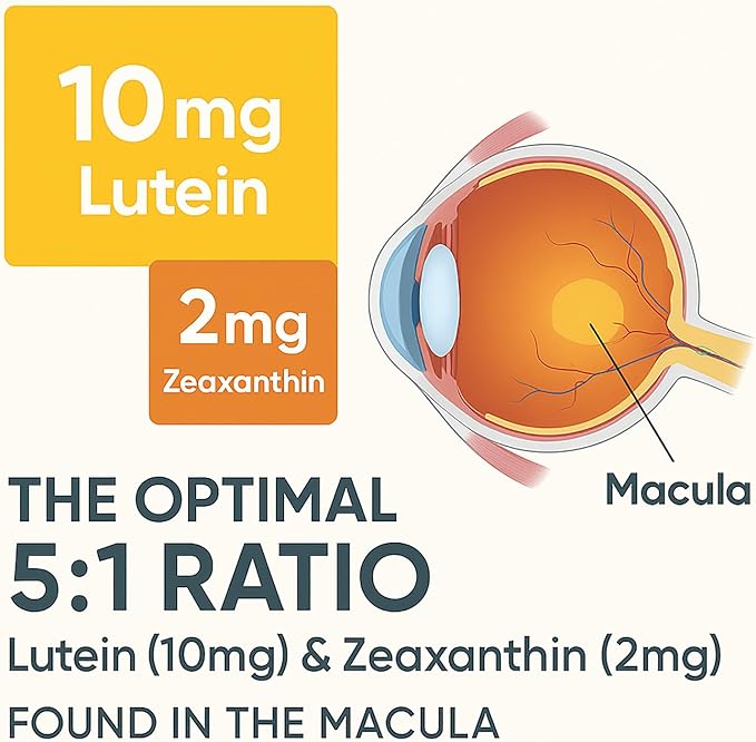 14 in 1 Advanced Eye Formula - Eye Vitamins &amp Minerals Supplement with Lutein Zeaxanthin Astaxanthin Bilberry Zinc 14-in-1 Formula for Eye Health Support - 60 Capsules (1)