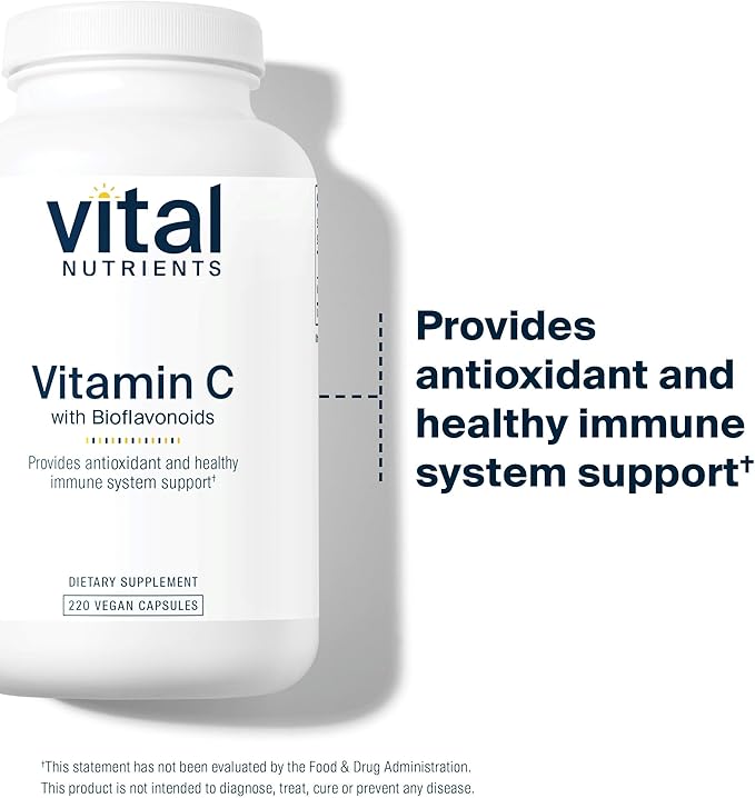 Vital Nutrients Vitamin C with Bioflavonoids - Vegan Supplement for Immune Support* - 1000mg Vitamin C and 500mg Citrus Bioflavonoid - Gluten Dairy and Soy Free - Non-GMO - 220 Capsules