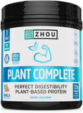Zhou Plant Complete Vegan Protein Powder - Plant Based Protein Powder for Women &amp Men Non Dairy Rice &amp Pea Protein Blend for Smoothies and Shakes 21g Per Serving - Vanilla 17.7oz (16 Servin