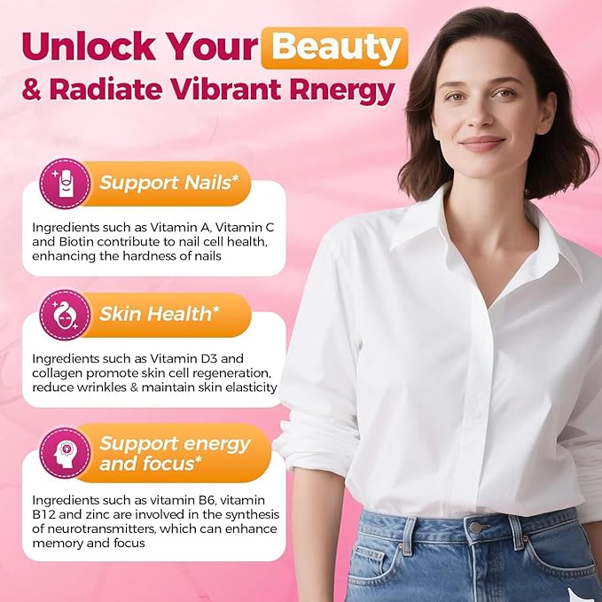 Mulittea Multivitamin for Women - 18+ Daily Women Multivitamin w/Biotin 10000mcg Vitamin A C D E &amp More for Hair Skin and Nails - Methylated B9B12 for Energy &amp Focus -120 CT 2 Pack