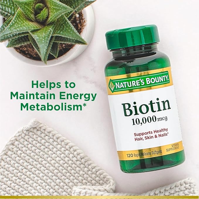Nature's Bounty Biotin 10000 mcg Ultra Strength Rapid Release Liquid Softgels 120 ea (Pack of 2)