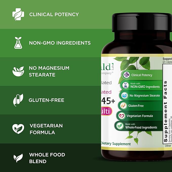 Emerald Labs Women's 45+ Clinical Multi - Multivitamin for Comprehensive Support Bone &amp Heart Health* - Designed for Women 45+ - Gluten-Free &amp Vegetarian - 120 Vegetable Capsules (30-Day Supp