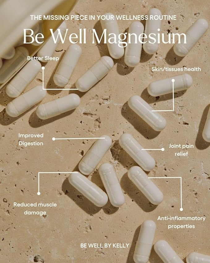 Be Well By Kelly Magnesium with GABA L-theanine &amp B6 (90 Servings 270 Capsules)