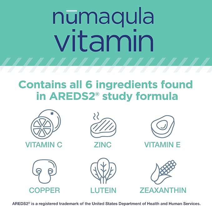 nūmaqula Eye Vitamins - 90 Capsules 30-Day Supply - AREDS2-Based Eye Supplements with Lutein Zeaxanthin Vitamin B Complex &amp Vitamin E for Advanced Macular Support