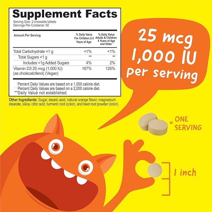 Kids Vitamin D3 1000 IU Chewables + Multivitamin Chewables Bundle