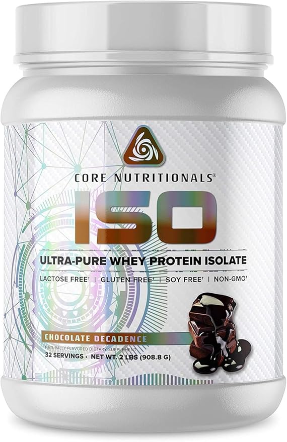 Core Nutritionals ISO 100% Micro Filtered Zero Artificial Fillers 25g Whey Protein Isolate 32 Servings (Chocolate Decadence)
