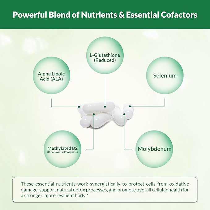 Natural Wellness Glutathione Supplement – Liposomal Glutathione with CoFactors for Antioxidant Liver Detox &amp Immune Support – Vegan Glutathione Capsules Non-GMO 60 Count