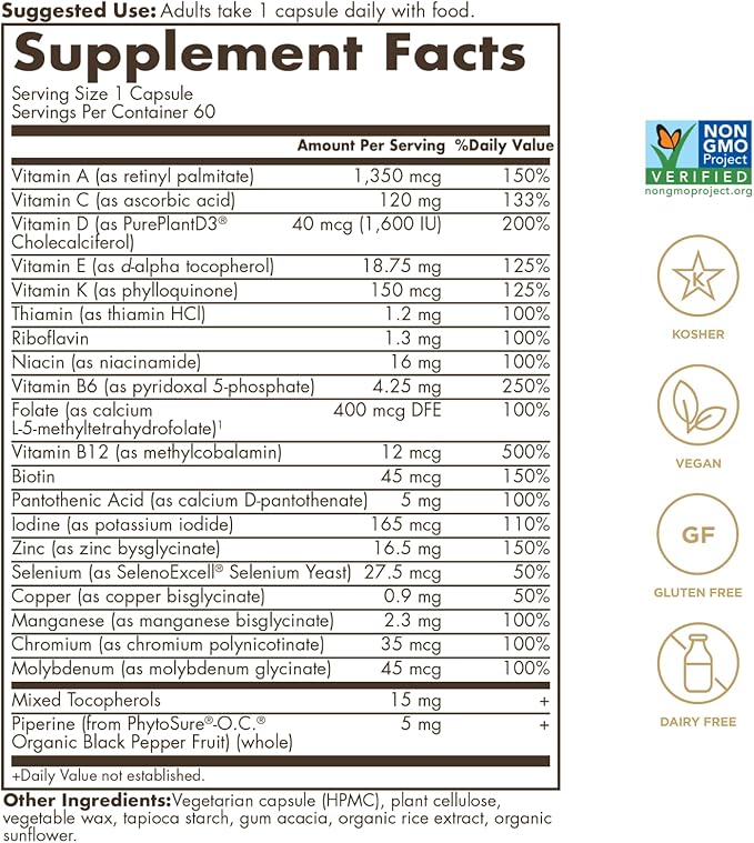 SOLGAR One a Day Women &amp Mens Bundle:Daily Women's Multi Whole Body Support 60 Servings + Daily Men's Multivitamin Whole Body Support Supplement 60 Servings
