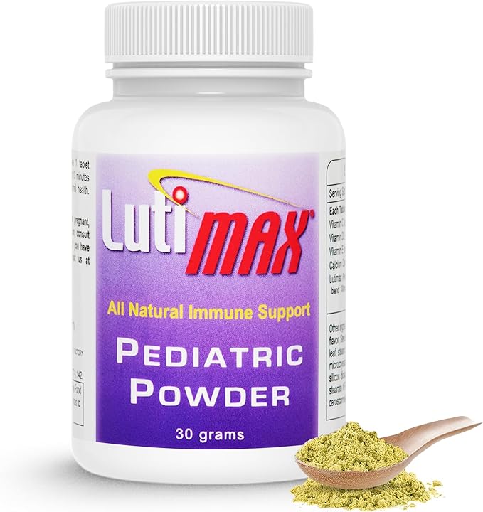 Lutimax Pediatric Powder Brain Supplement with Luteolin &amp Rutin - Kids Memory Focus Muscle &amp Immune Support Brain Supplements - Nootropic Antioxidants - 100 Servings