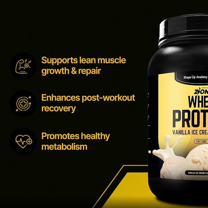 Zion WHEY Protein Powder Vanilla Ice Cream 1Pound High Impact 100% Pure Whey by McDuffie 5. Perfect for Muscle Recovery Strength &amp Weight Loss