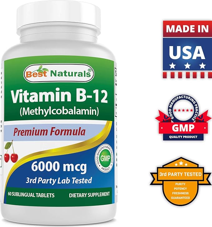 Best Naturals Vitamin B-12 6000 mcg &amp Vitamin D3 10000 IU