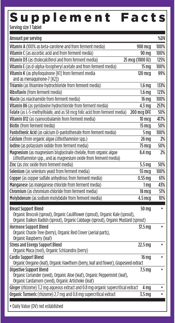 New Chapter Women’s Multivitamin 40+ extra B6 &amp B12 Biotin for Hair Growth D3 Vit C Zinc for Immune &amp Stress Support Gentle on an Empty Stomach One Daily Non-GMO Gluten-Free 48 Table