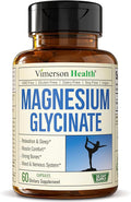 Pure Magnesium Glycinate 200mg (Glicinato de Magnesio) – Chelated Magnesium Supplement for Sleep Relaxation Muscle &amp Women’s Wellness – Better Absorbed Than Citrate or Oxide – 60 Vegan Capsules