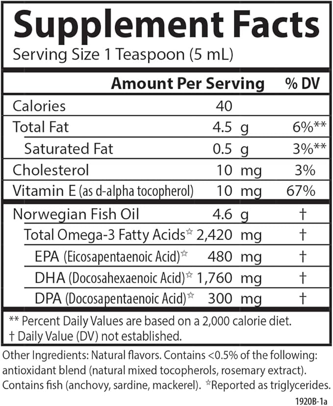 Carlson - Super DPA 2420 mg Omega-3s 300 mg DPA Heart Health Cognitive Function Berry Lemonade 200 mL (6.7 fl oz)