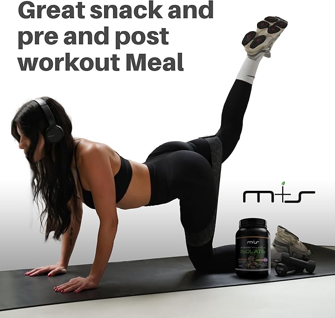M+S Hydrolyzed Whey Protein Isolate – 25g Protein Low Carb 0g Sugar Grass Fed Whey Isolate Powder with Stevia - Chocolate Flavor - 2.05 lb