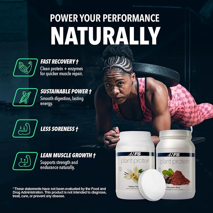 NF Sports All-Natural Plant-Based Protein (Chocolate Maca) - Organic Protein Gluten Free - 28 Servings (Chocolate Maca)