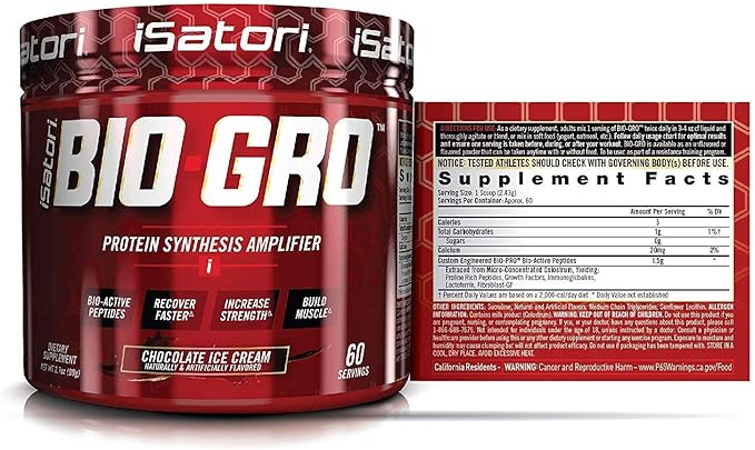 iSatori Bio-GRO Chocolate Ice Cream (60 Servings) &amp Bio-Active Whey Protein Powder Chocolate Sensation (30 Servings)