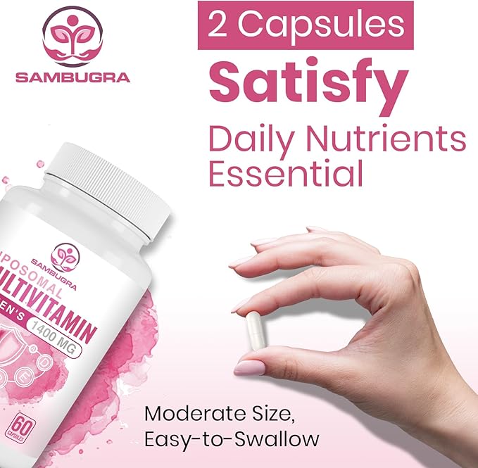 Liposomal Multivitamin for Women 1400MG - Womens Daily Multi Vitamins Supplements with Iron Vitamin A C D E and B Complex for Immune Health Hair &amp Skin Support for Women 18+(2 Pack)