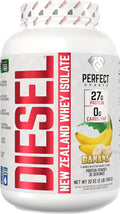 PERFECT SPORTS Diesel 100% New Zealand Whey Protein Isolate | Stevia Sweetened No Artificial Ingredients Keto | 0g Carb 0g Fat 26g Protein | 2 Pounds (Banana)