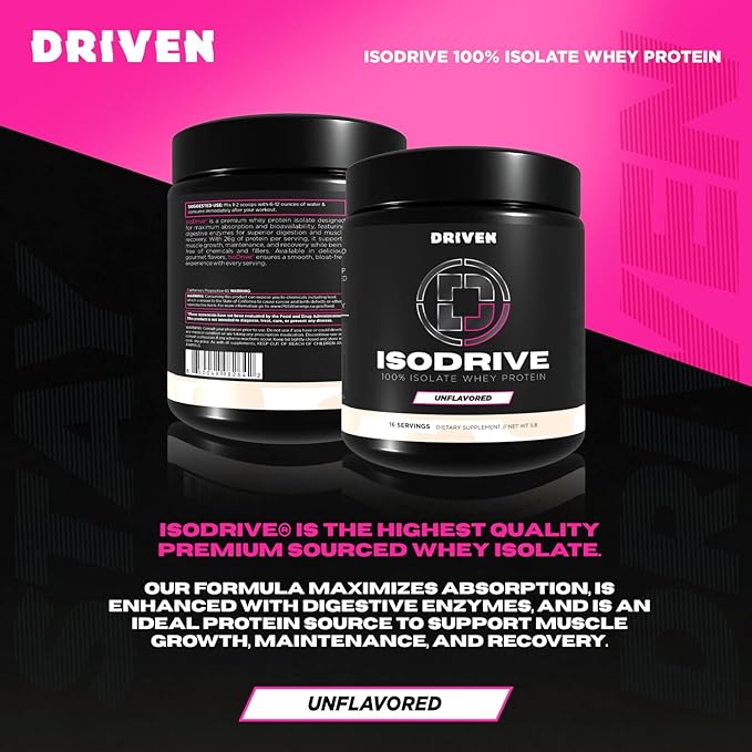 Driven Nutrition ISODRIVE Premium Whey Isolate (1lb Unflavored)