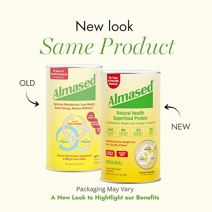 Almased | High Protein Shakes | Meal Replacement Shake | Meal Replacement Powder for Weight Loss with Shaker Bottle (Original and Vanilla 2 Cans of 17.6 oz + Bottle + Scoop)