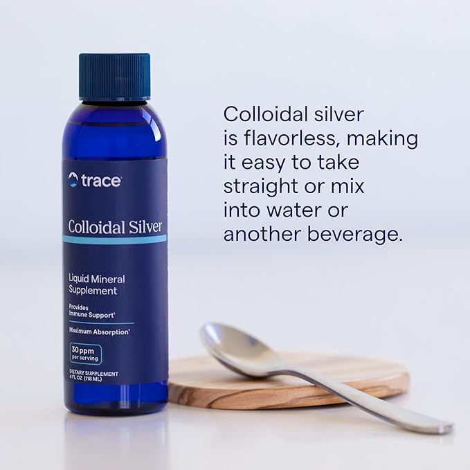 Trace Minerals Colloidal Silver - Pure Colloidal Silver Supplement for Immune Support - Natural Mineral Drops - High-Potency Formula - Gluten-Free - Vegan - 8 fl oz (24 Servings)