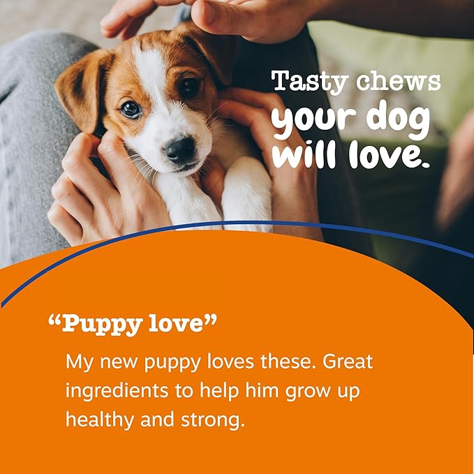 Zesty Paws Dog Multivitamin Chewable Dog Vitamins and Supplements for Hip &amp Joints Skin &amp Coat Omega 3 Fish Oil for Dogs- Puppy Multivitamin - Chicken Puppy Bites- 90ct