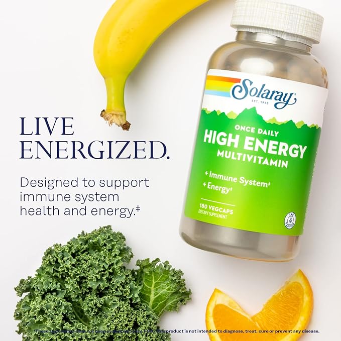 SOLARAY Once Daily High Energy Multiple &amp QBC Plex Bundle | Energy Respiratory &amp Immune Support Formulas | 180 150ct
