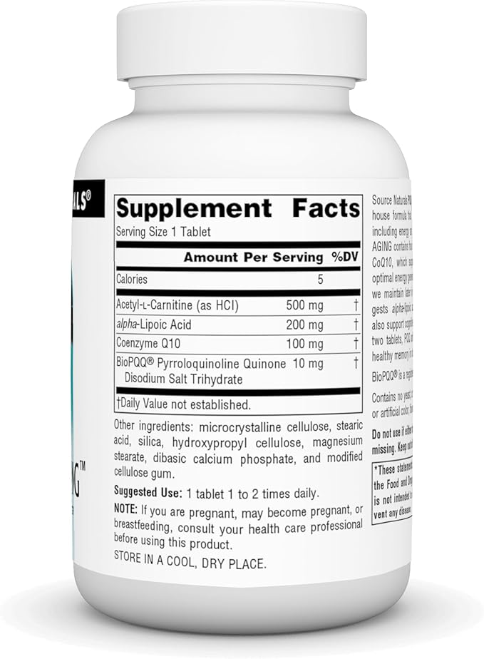Source Naturals PQQ Healthy Aging - for Mitochondrial Energy &amp Brain Support - 60 Tablets