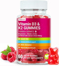 Vitamin D3 K2 Gummies Sugar-Free with Calcium + K2 (MK-7) Magnesium Citrate Vitamin C Extra Strength - Ultimate Absorption for Bone Muscle Teeth Immune Vegan - 60 Gummies