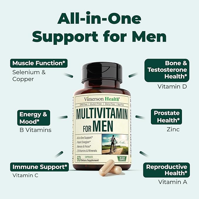 Mens Multivitamins + Turmeric Melatonin Valerian Bundle for Joint Support and Discomfort Relief Immune Health &amp Inflammatory Response