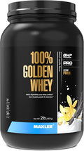 Maxler 100% Golden Whey Protein - 24g of Protein per Serving - Whey Protein Powder for Pre Post Workout - Fast-Absorbing Whey Concentrate Isolate &amp Hydrolysate Blend - French Vanilla Protein 2 lb