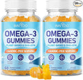 2 Pack Vegan Omega-3 Gummies - 1600mg with 600mg EPA &amp 400mg DHA. High Absorption Formula. Delicious Orange Flavor - 120 Gummies