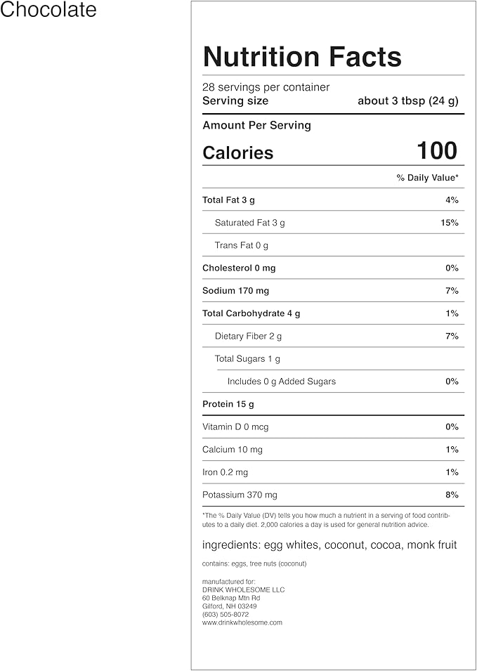 drink wholesome Chocolate and Vanilla Egg White Protein Powder Bundle
