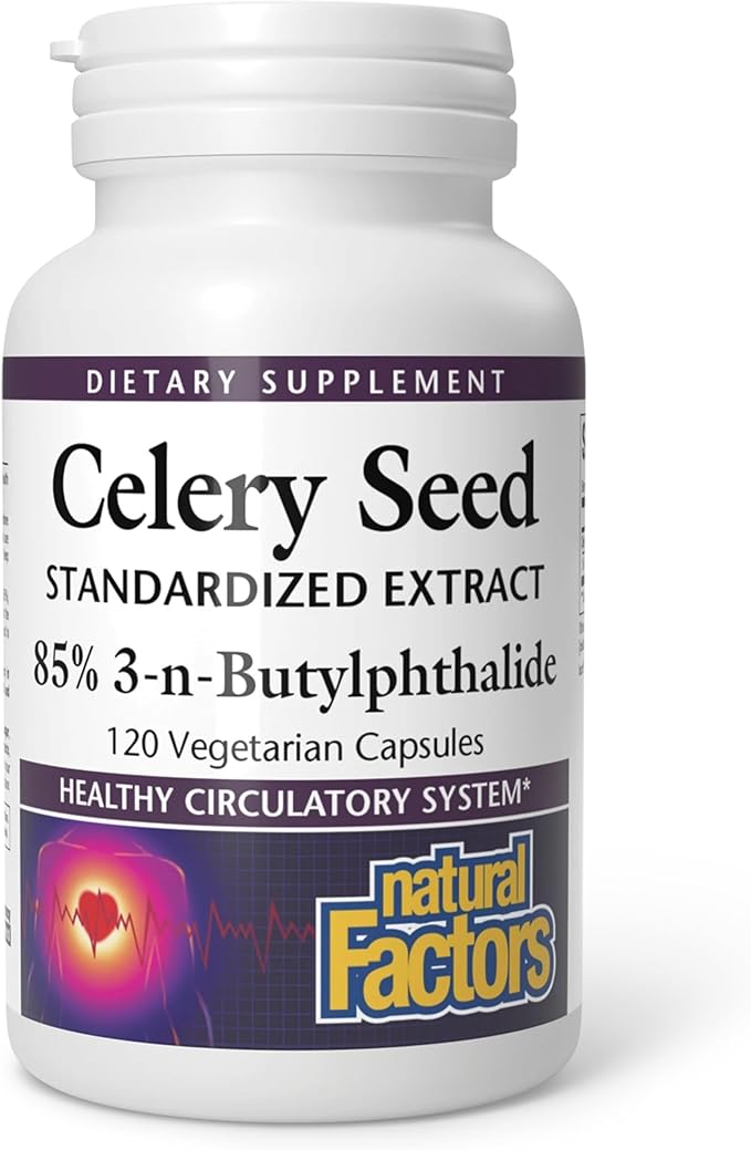Natural Factors Celery Seed Concentrated Celery Extract for Healthy Circulation &amp Heart Support