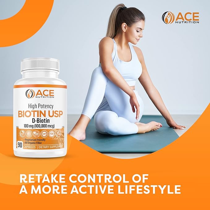 High Potency Biotin USP (D-Biotin) 100mg (100000mcg) (3)