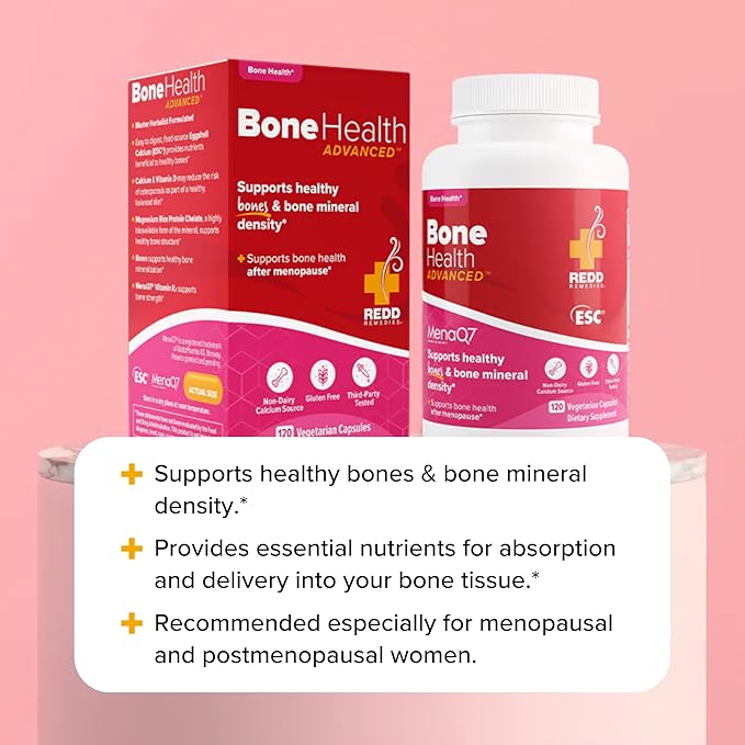 Redd Remedies Bone Health Advanced Vitamin D3 and Calcium for Strong Bone Support 120 Vegetarian Capsules