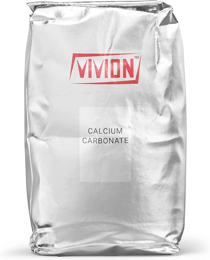 Calcium Carbonate Powder - Bulk 25 kg (55 lb) - 100% Pure Food Grade Limestone Supplement Ingredient - Wine Deacidification &amp Anticaking Antacid Excipient - Chalk Paint Filler Whiting Window Treat