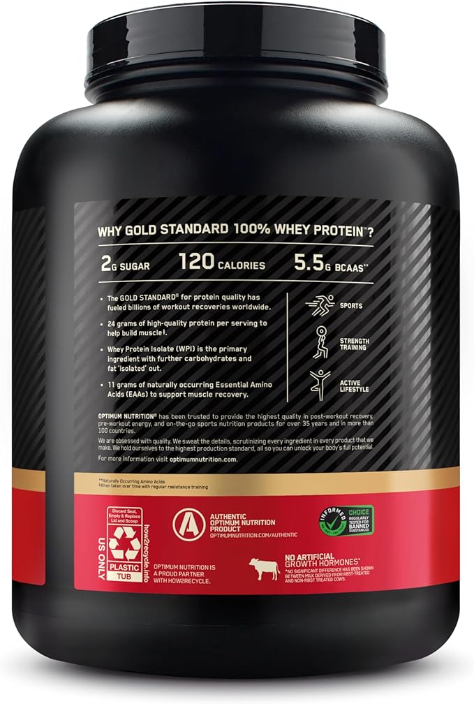 Optimum Nutrition Gold Standard 100% Whey Protein Powder White Chocolate 5 Pound (Packaging May Vary)