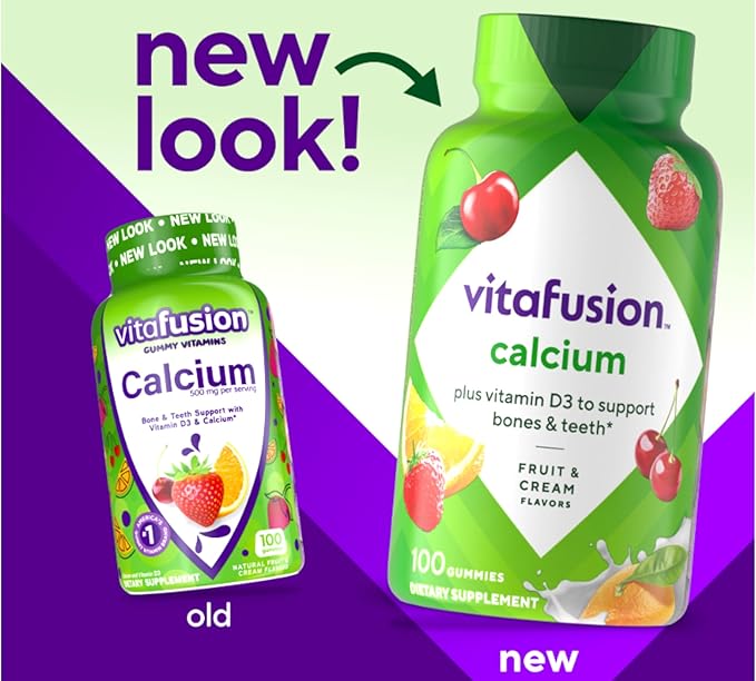 Vitafusion Gummies Calcium with Vitamin D3 100 Count Pack of 2