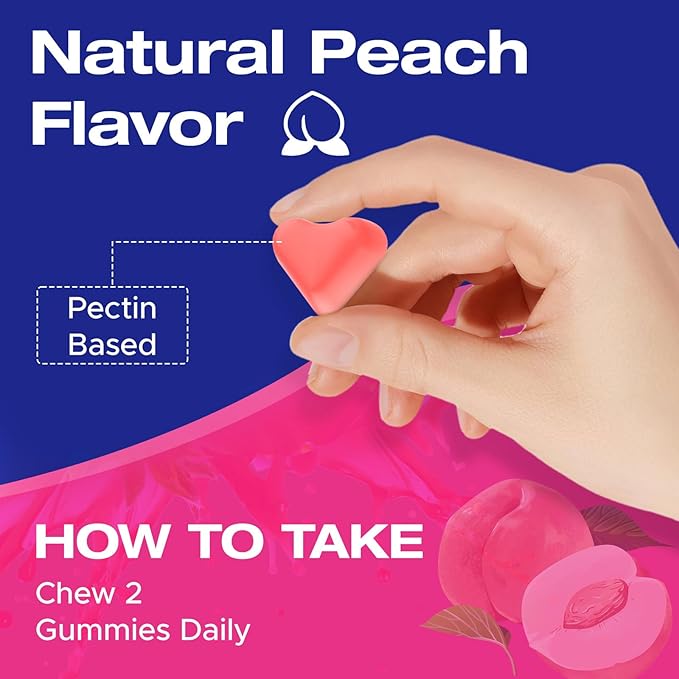 Booty Gummies for Women - BBL Gummies with Multivitamins and Herbal Extracts - Peach Flavor - 60 Count