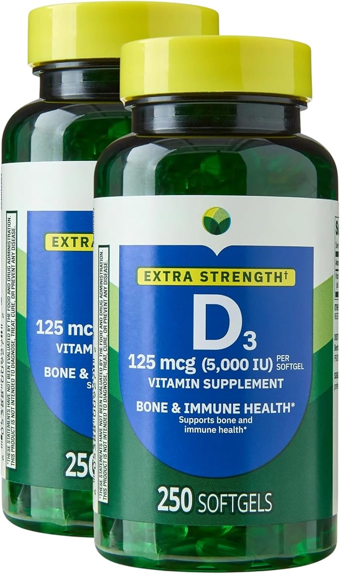 KP+ Vitamin D3 125 mcg (5000 IU) | Bone &amp Immune Health | Gluten Free | 250 Softgels | Pack of 2
