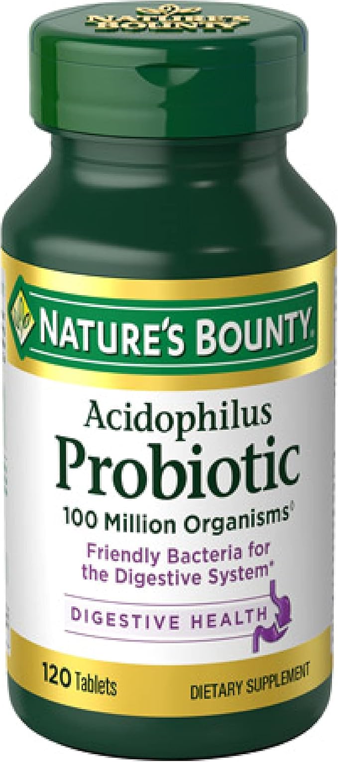 Jarrow Formulas Saccharomyces Boulardii Probiotics + MOS 5 Billion CFU Probiotic Yeast &amp Nature's Bounty Acidophilus Probiotic Daily Probiotic Supplement Supports Digestive Health 1 Pack