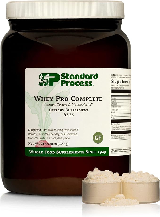 Standard Process Inc. Whey Pro Complete - Whole Food Immune Support with Colostrum Chicory Root and Whey Protein Powder - 21 Ounce 25 Servings