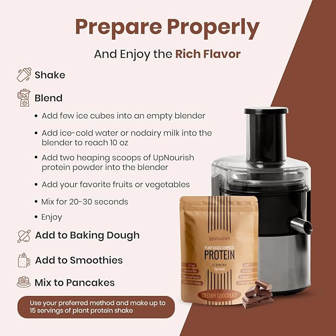 UpNourish Chocolate Vegan Protein Powder 54 Superfoods Powder1.5 Billion CFU Probiotics 21g Plant Based ProteinNo Sugar No Dairy No GMO Dairy FreeMeal Replacement Shake Keto-Friendly Low-Carb Diet