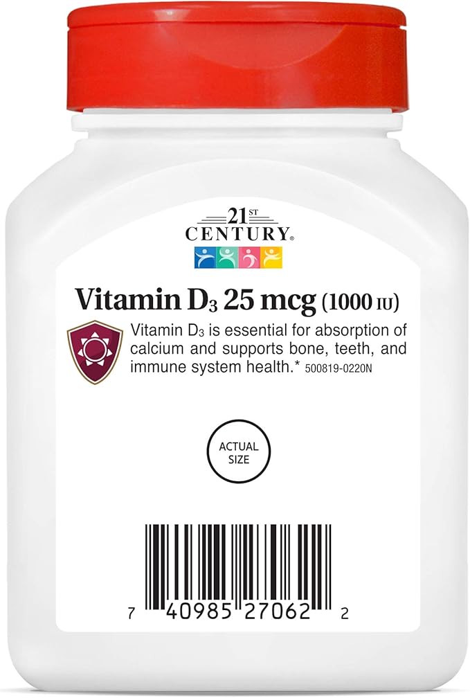 21st Century D 1000 iu Tablets 110-Count (Pack of 3)
